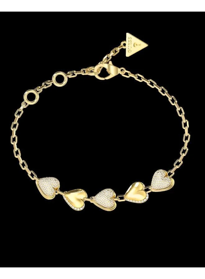جس Multi Hearts Pave Chain Bracelet